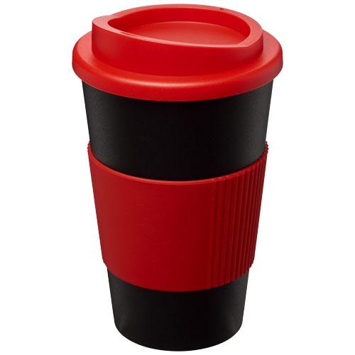 Gobelet isolant Americano® 350 ml - bandeau antidérapant en silicone - double paroi et couvercle à visser_0