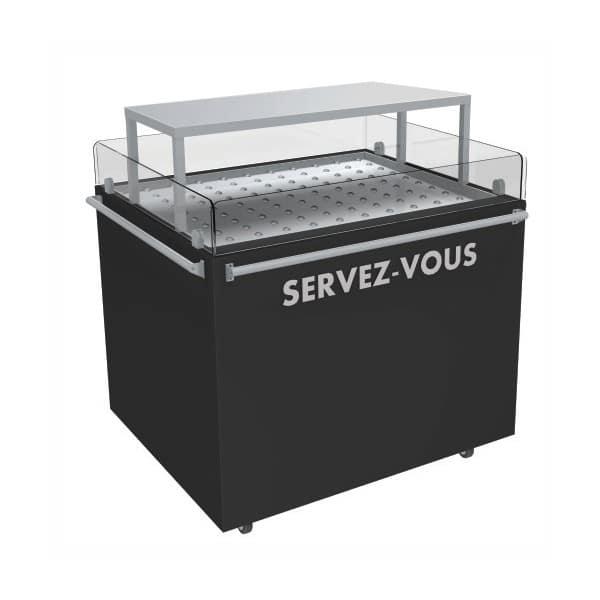 Grand îlot poulets chauffant 3 kW - libre-service - capacité 20 poulets - vitres en verre trempé_0