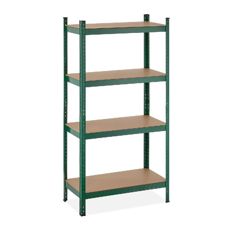 Helloshop26 - Étagère à charge lourde réglable 156 x 80 x 40 cm pour garage atelier rangement pratique en acier vert 13_0012371 - vert Bois manufa_0
