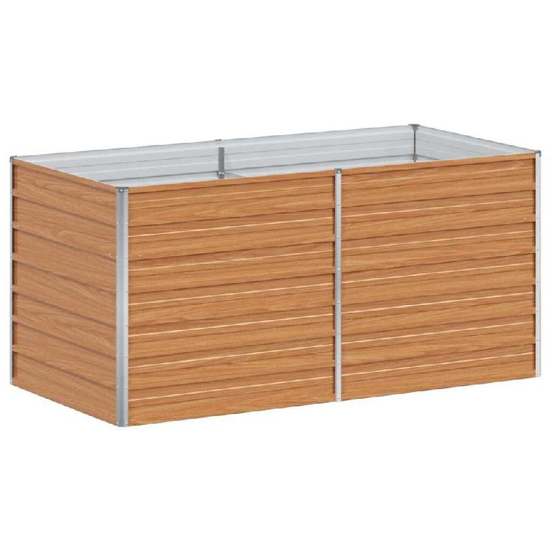 Helloshop26 - Jardinière surélevée extérieure en acier galvanisé 160 x 80 x 77 cm durable style industriel chic en acier marron 02_0059021 - marr_0