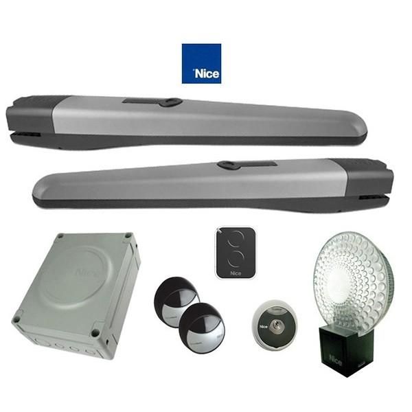 KIT AUTOMATISME NICE 4024 MOTORISATION PORTAIL BATTANT TOONA4024KCE + BATTERIE DE SECOURS PS324 + 1 TÉLÉCOMMANDE ON2E