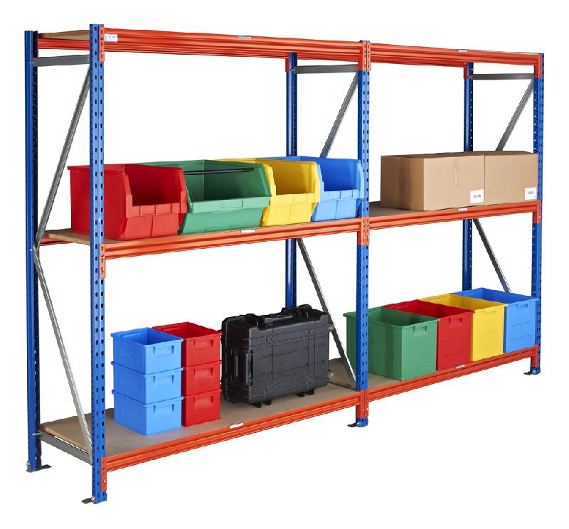 Kit rayonnage mi-lourd GV4 - longueur 3 mètres - profondeur 600 mm - charge 700 kg par niveau_0