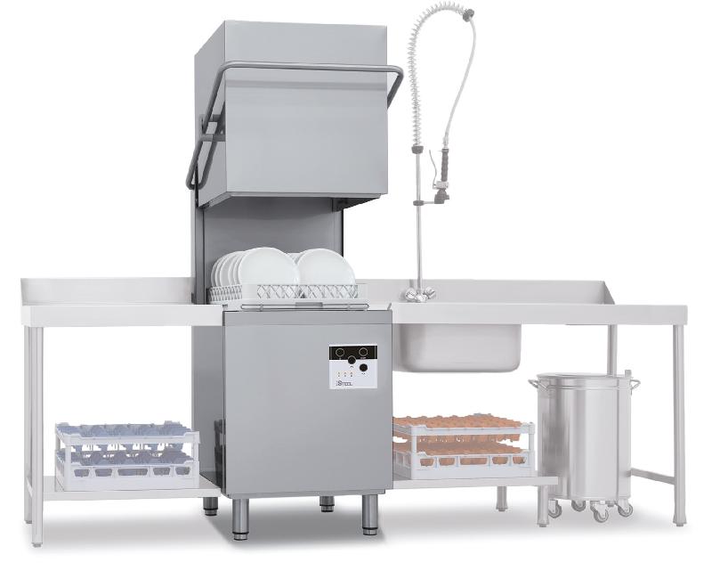 Lave-vaisselle professionnel à capot - STEEL370V1 - 15 litres - panier 500 x 500 mm - Tri 400V_0