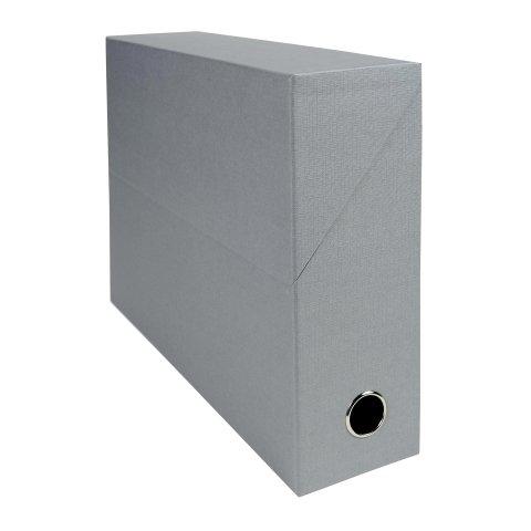 LOT DE 5 - BOÎTE DE CLASSEMENT EXACOMPTA CARTON DOS 9 CM GRIS