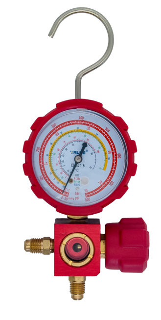 Manomètre 1 voie sous blister HP rouge - R32, R134a, R410A & R407C - sans flexible_0