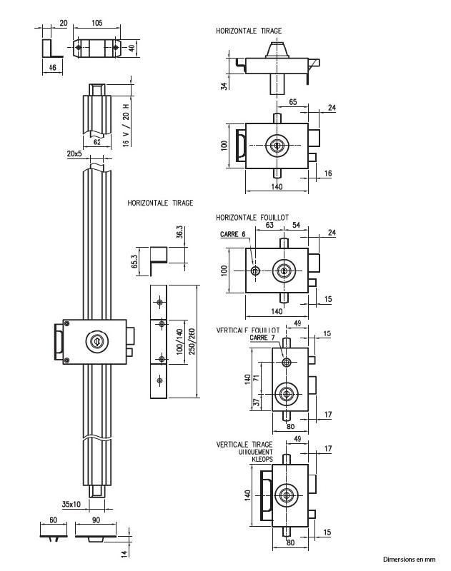 MÉCANISME MULTIPOINTS VAKMOBIL® KLÉOPS® A2P* HORIZONTALE À FOUILLOT DROITE BLANC - HERACLES - VK0312H0014
