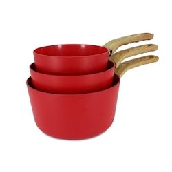 Menastyl - Set De 3 Casseroles Colorama Magenta - Casserole 16/18 Et 20 Cm - En Aluminium - Revetement Antiadhesif En Ceramique - 3256391021194_0