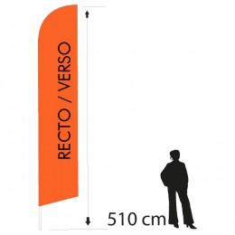 Pack Beach Flag 510cm recto/verso - mât aluminium, voile polyester 2 faces, embase rotative et housse de transport_0