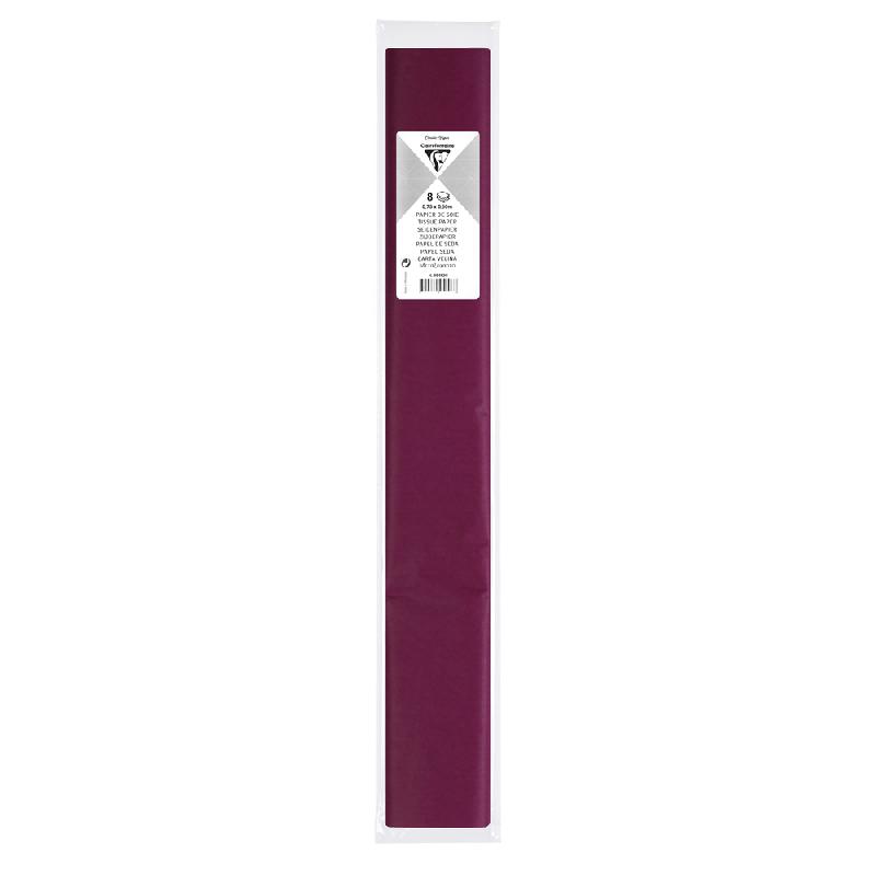 PAPIER DE SOIE, SACHET DE 8 FEUILLES 18G/M2 AU FORMAT 50X75CM - BORDEAUX - LOT DE 10