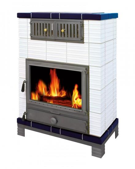 Poêle à bois Alphastar - Faïence Sillage - Puissance de 7 à 20 KW - Option plateau culinaire - Nilda_0