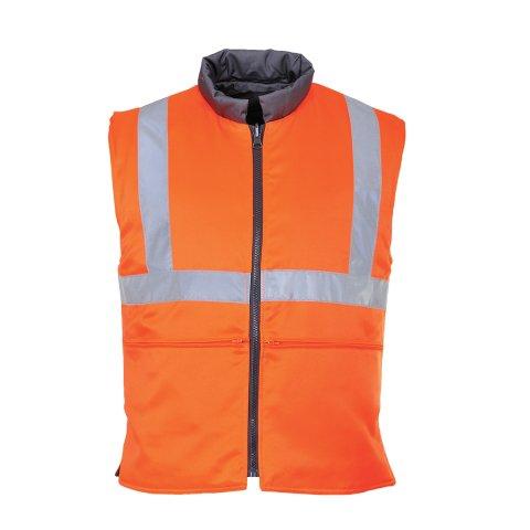 PORTWEST RT44 GILET DE FROID RÉVERSIBLE RIS ORANGE - TAILLE XXL