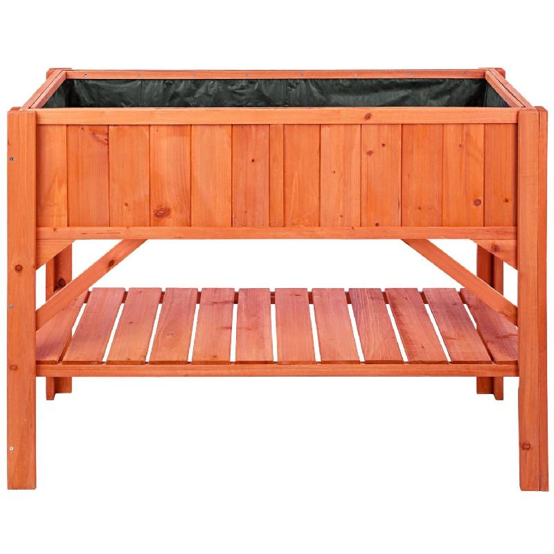 Potager sur pied - Bac de jardinage en pin imprégné 119 cm - Idéal pour petites terrasses et balcons - Réf. 08_0000261_0