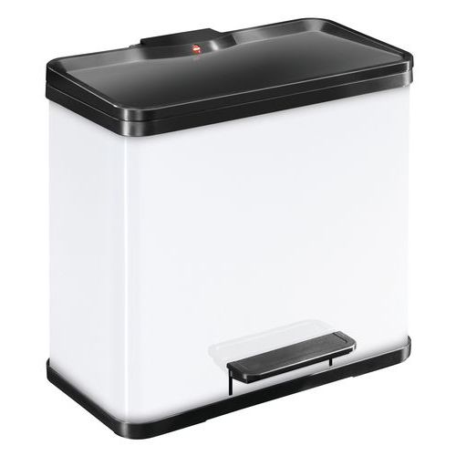 POUBELLE ÖKO DUO PLUS L 17 + 9 L BLANCHE - HAILO