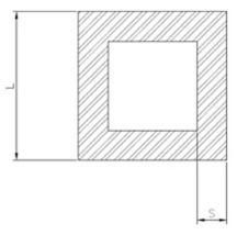 Profilé aluminium - tubes carrés extrudés Profilati Alluminio - alliages 1050, 1070, 3103, 6060_0