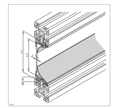 Profilé de vitre de protection pour salle blanche - fixation sans jeu pour panneaux de 2 à 8 mm - rapport BO 9903-161_0