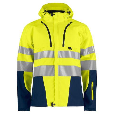 PROJOB 6419 PARKA SOFTSHELL - EN ISO 20471 CLASSE 3/2 JAUNE/MARINE - TAILLE XS