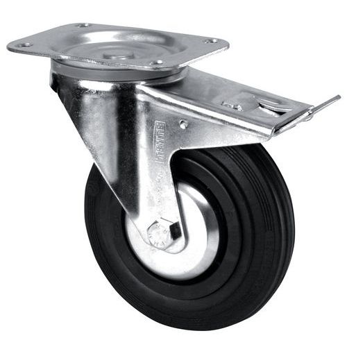 ROULETTE PIVOTANTE PLATINE 135 KG À FREIN DIAMÈTRE 160 MM - TENTE