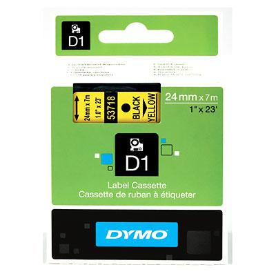 RUBAN DYMO D1 - 53718 - RUBAN NOIR/JAUNE - 24 MM X 7 M