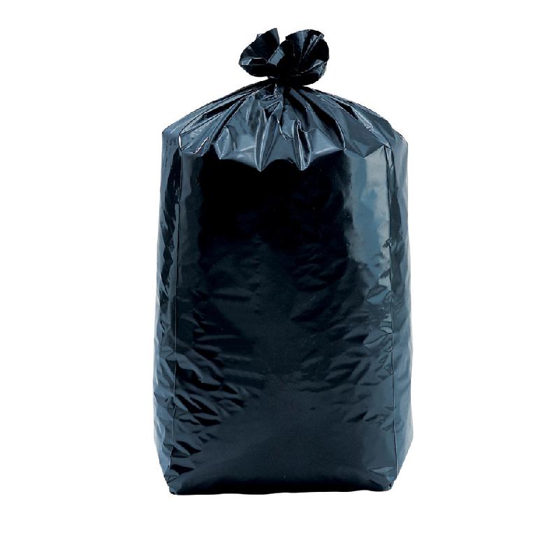 SACS POUBELLE DÉCHETS LÉGERS NOIRS 130 L, LOT DE 200