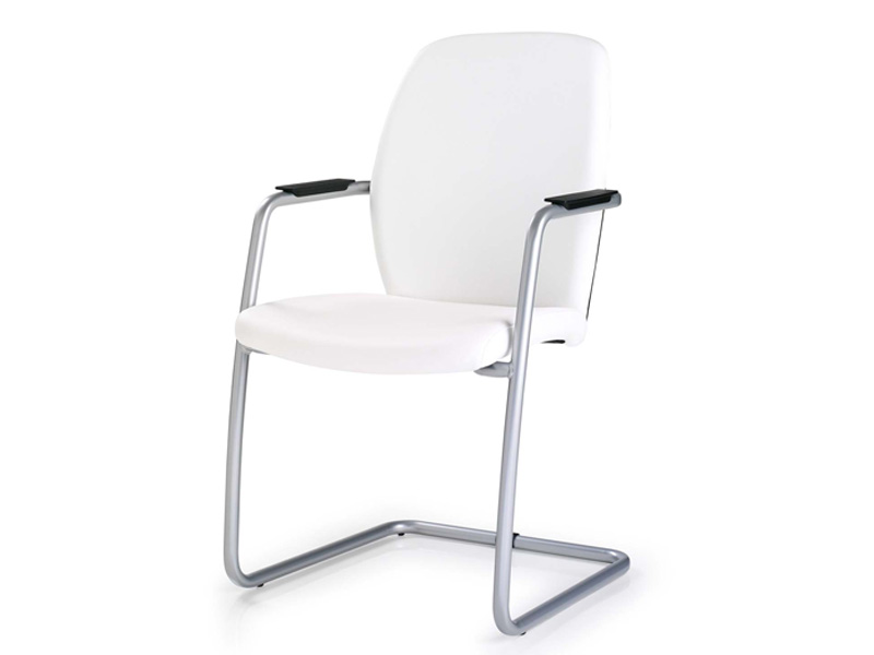 Siège de réunion Nest - Assise en mousse polyuréthane 40kg/m3 - Piètement acier gris ou chromé_0