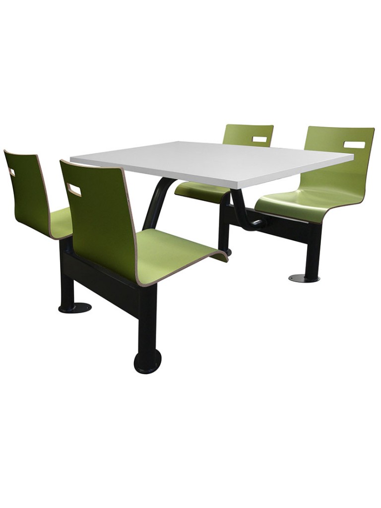 Table de restauration à piétements Restorap / Coque 777M ST - Plateau CPVC 28 mm - 120×70 cm_0