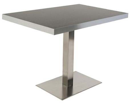 TABLE DE RESTAURANT MERCURE BÉTON ET ALUMINIUM 110 X 68 CM