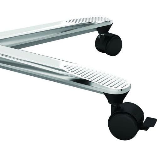 TABLE RONDE À PIED TÉLESCOPIQUE-Ø80CM-CHÊNE AMBRÉ-NOIR - HAMMERBACHER