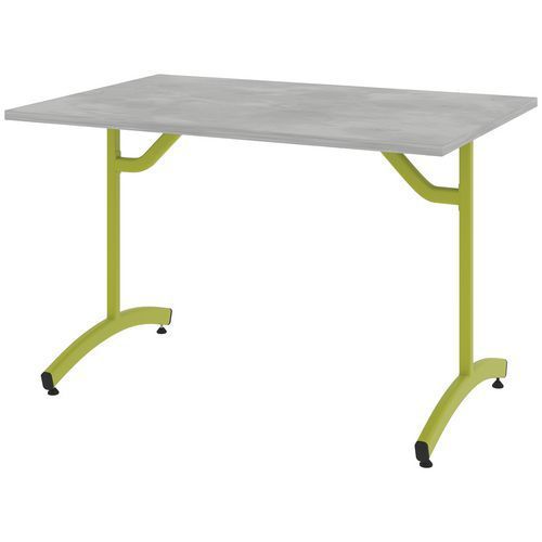 TABLE TIM 120X80 CM T5 - DL - PLAT STRAT ABS - CHROMIX ARG/VERT GRANNY - RODET