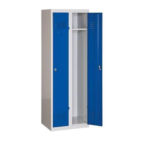 VESTIAIRE SOUDÉ DURO POP - 2 COLONNES AVEC SERRURE - BLEU