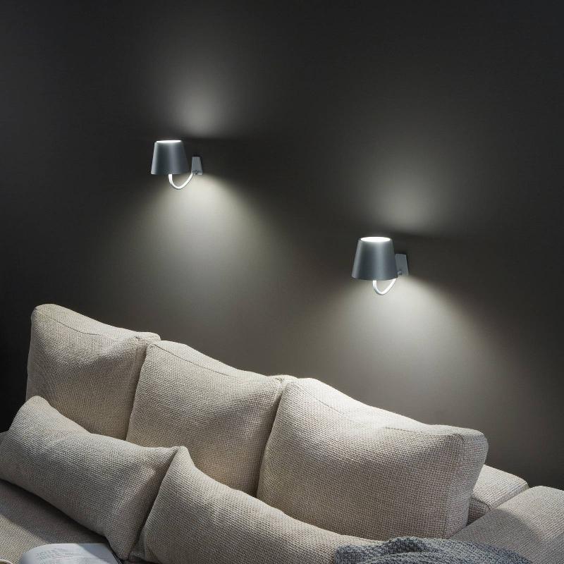 ZAFFERANO POLDINA APPLIQUE BATTERIE IP54 GRIS