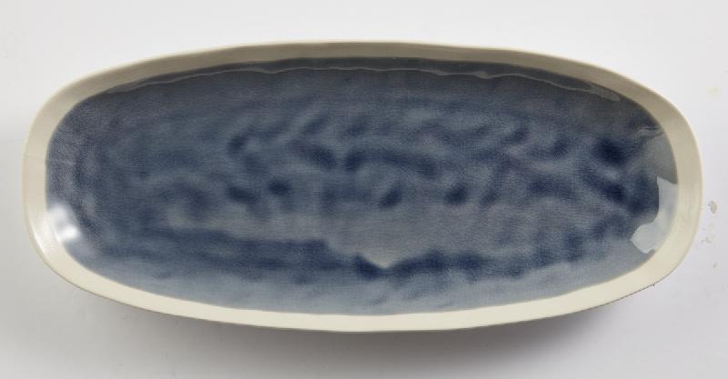 PLAT OVALE BLEU GRÈS 30,5 CM WINTER PRO.MUNDI