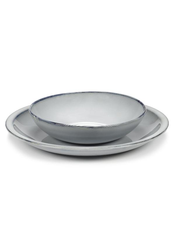 ASSIETTE CREUSE ROND BLEU GRÈS Ø 19,5 CM PURE BLUE SERAX