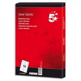 5 ETOILES BOÎTE DE 1400 ÉTIQUETTES LASER 99.1X38.1MM BLANC