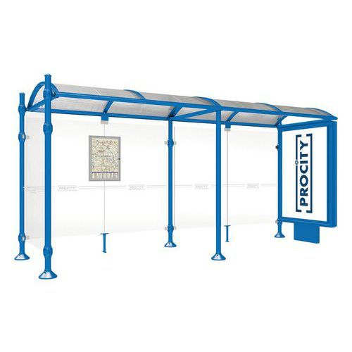 ABRI BUS PROVINCE 5 M CAISSON 1 BARDAGE AGORA BLEU 5010 - PROCITY