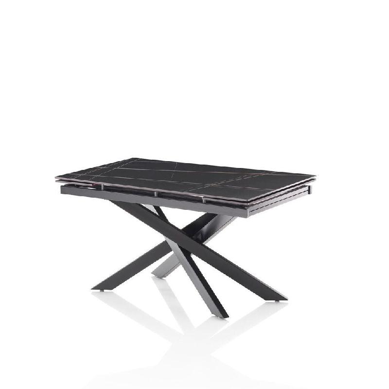 AQA Design Table extensible ZELOR en métal noir et céramique L.140/200 P.80 H.75 MP03476 - noir céramique MP03476_0