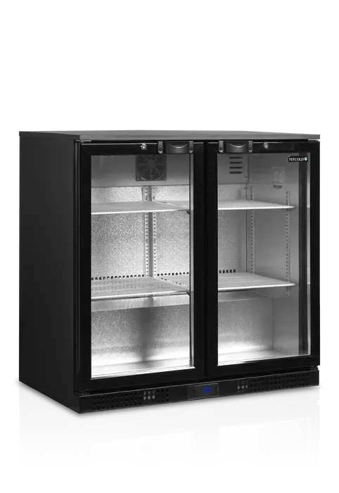 Arrière de bar 190 l noir 2 portes vitrées - 900x520x870 mm - PDB201H_0