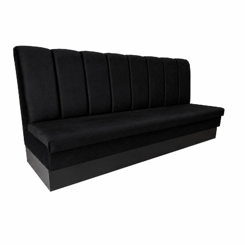 Banquette de restaurant en velours noir 120 cm - noir 3701645700351_0