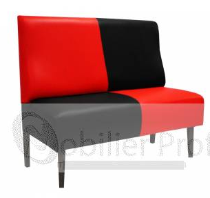 Banquette-Domino - sur mesure - design bi-color - structure bois ou métal - revêtement au choix_0