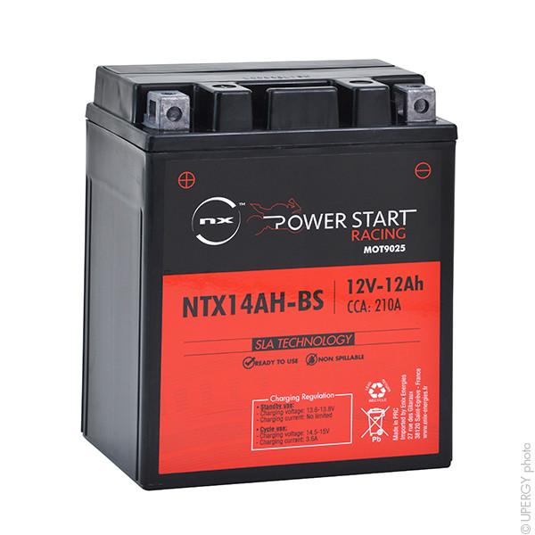 Batterie moto AGM préactivée YTX14AH-BS / NTX14AH-BS - 12V 12Ah - NX Power Start_0