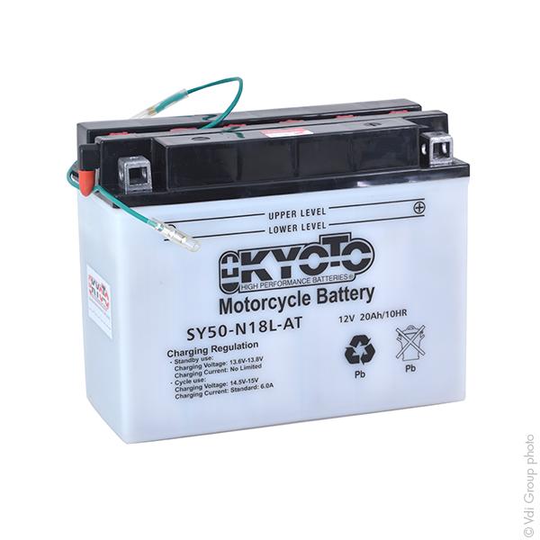 Batterie moto SY50-N18L-AT Kyoto - 12V 20Ah - Puissance démarrage 260A - Pack acide inclus_0