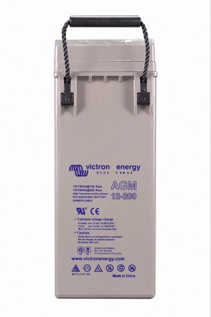 Batterie télécom AGM 200Ah 12V - Victron Energy - Bornes frontales et faible empreinte au sol_0