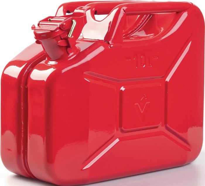 Bidon pour carburant contenu 10 l rouge pompier RAL 3000 tôle acier L345xl165xH275 mm VALPRO_0