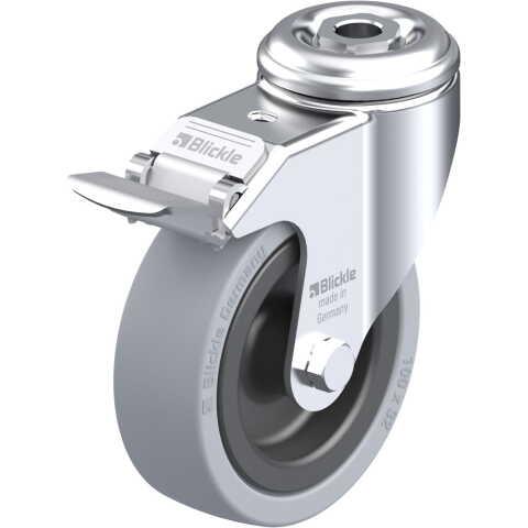 BLICKLE - ROULETTE PIVOTANTE À FREIN Ø 100MM BANDAGE CAOUTCHOUC SBR 110KG - LKRA-VPA 101G-FI