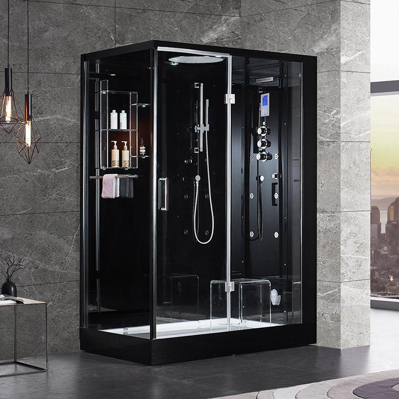 CABINE DOUCHE HAMMAM DUO ARCHIPEL® PRO 145D BLACK (145X95CM) - 2 PLACE_0