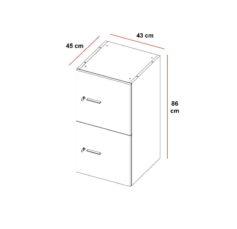 Casiers de rangement modulaires - QUADRIFOGLIO - A clé, 2 cases_0