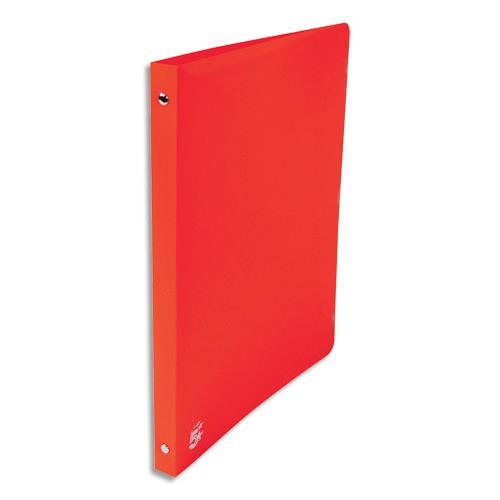 CLASSEUR 4 ANNEAUX EN POLYPROPYLENE OPAQUE 5/10E - DOS 2CM - ANNEAUX 15MM - ROUGE - LOT DE 20