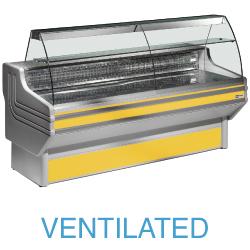 Comptoir réfrigéré - vitrine à vitre bombée ventilée avec réserve - modèle JY15/C1-VV_0