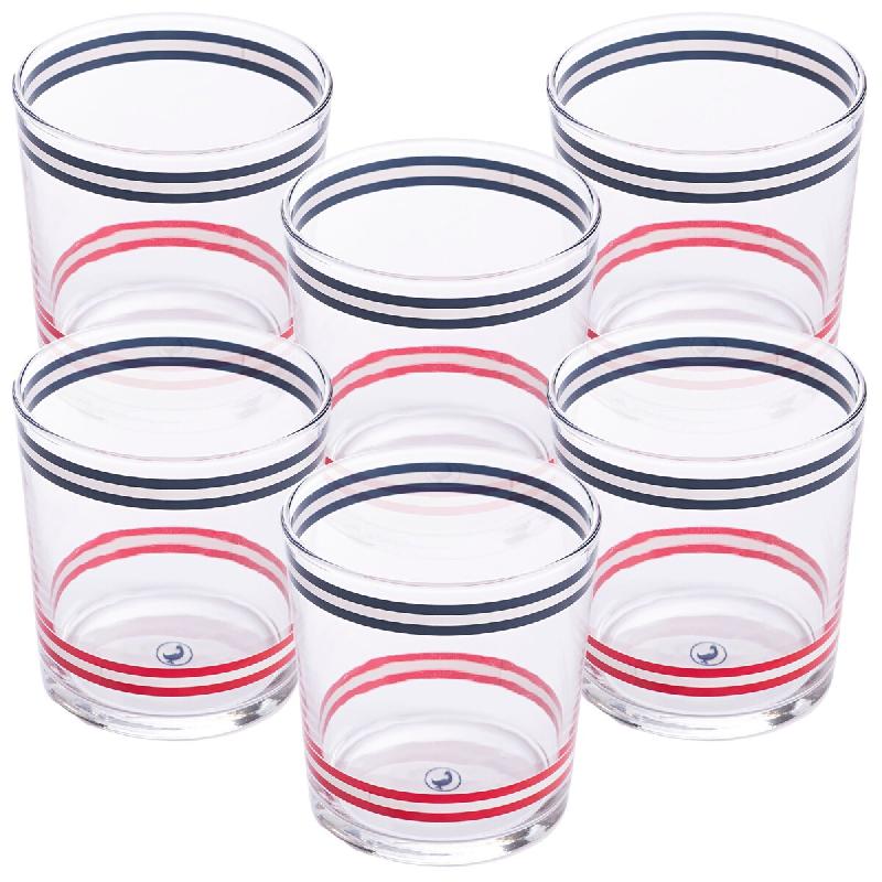El Ganso - Lot de 6 verres en cristal rayés 345 ml - multicolore aluminium PK7346_0