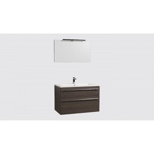 MEUBLE SALLE DE BAINS 90 CM SUSPENDU MAÎA -CHÊNE FUMÉ BATHDESIGN