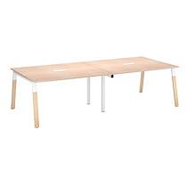 EXTENSION TABLE DE RÉUNION CHÊNE CLAIR L 140 X P 126 CM - PIÉTEMENT MÉTAL ET BOIS - ARCH